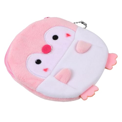 PACKOVE Plüsch Geldbörse Münzbeutel Mit Reißverschluss Süße Kleine Handtasche Pinguin-geldbörse Plüsch-münzbeutel Wickeltasche Für Kinder Makeup Armband Mini Reisen Kurzer Plüsch von PACKOVE