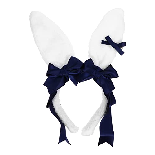 PACKOVE Hasenohren Stirnband Für Mädchen Plüsch Haarreif Mit Schleife Formstabiles Kopfschmuck Für Party Karneval Und Fest Leichtes Stirnbänder Für Kostüme von PACKOVE