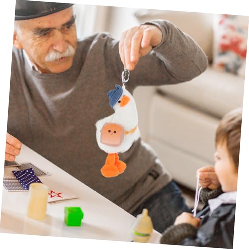 PACKOVE Plüsch Schlüsselanhänger Ente mit Schrägem Hals Kuscheliger Anhänger zum Hängen an Rucksack und Handtasche Niedliche Deko mit Schlaufe Geschenkidee für Valentinstag und Geburtstag von PACKOVE