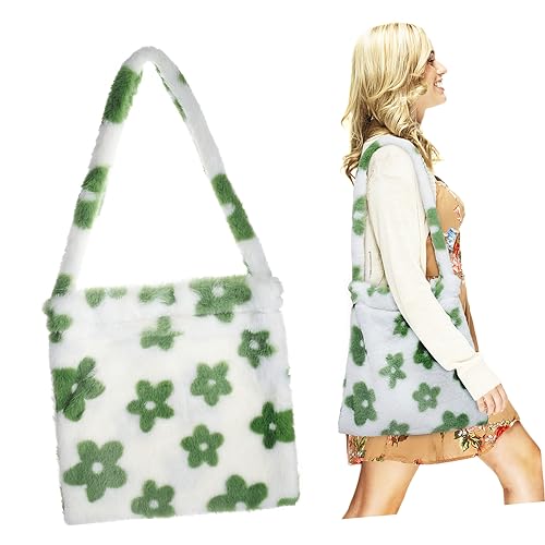 PACKOVE Plüsch Schultertasche Damen Kuschelig Weiche Umhängetasche Großes Fassungsvermögen Vielseitige Tragetasche für Alltag Reisen Schule von PACKOVE