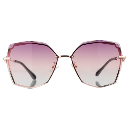 PACKOVE Polygonale Sonnenbrille mit UV schutz Roségoldener Rahmen und Farbverlauf Ergonomisch Gestaltet für Damen und Herren Modisches Accessoire für Strand Poolparty und Alltag PACKOVE Polygonale Sonnenbrille mit UV schutz Roségoldener Rahmen und Farbverlauf Ergonomisch Gestaltet für Damen und Herren Modisches Accessoire für Strand Poolparty und Alltag von PACKOVE