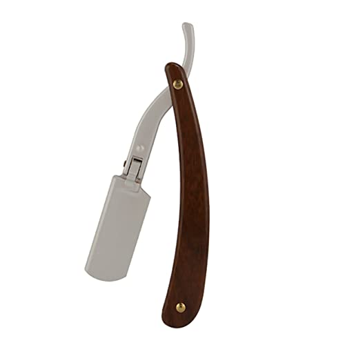 PACKOVE Professioneller Manuell Rasierer Mit Ergonomischem Griff Für Männer Holzoptik Für Gründliche Rasur Für Friseursalons Und Zuhause Inklusive Abdeckung von PACKOVE