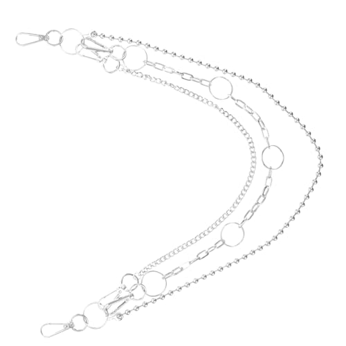 PACKOVE Punk Hosenkette Unisex Mehrlagige Metall Taillenkette mit Doppel karabiner Hip Hop Gürtelkette für Jeans und Hosen Damen Herren Modisches Accessoire PACKOVE Punk Hosenkette Unisex Mehrlagige Metall Taillenkette mit Doppel karabiner Hip Hop Gürtelkette für Jeans und Hosen Damen Herren Modisches Accessoire von PACKOVE
