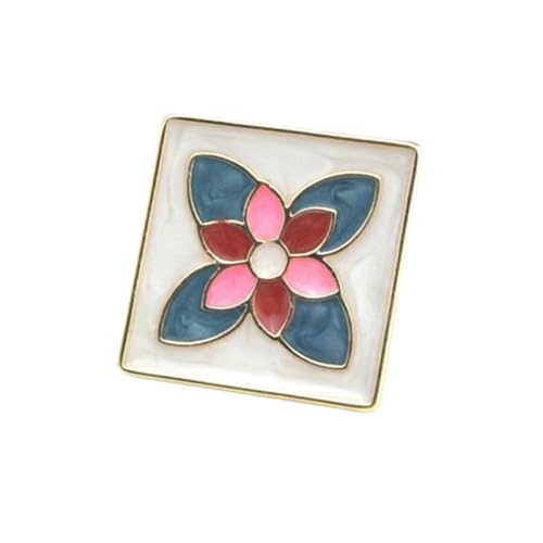 PACKOVE Rechteckige Quadratische Hemd Manschettenknöpfe mit Blumenmuster Kupferbeschichtete Legierung Französische Manschetten Umweltfreundliche Moderne Schmuckbrosche für Damen und von PACKOVE