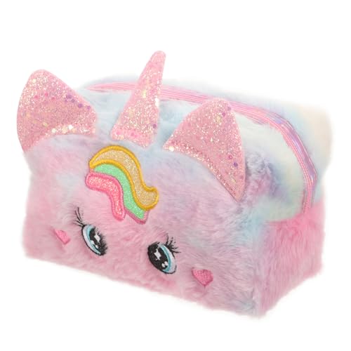 PACKOVE Einhorn-plüsch-Kosmetiktasche Reise-kulturtasche Tragbar Make-up-Tasche Reisetasche Für Toilettenartikel Organizer Für Reise-kosmetika Süße Einhorn-Tasche Geräumige Innenraum Reißv von PACKOVE