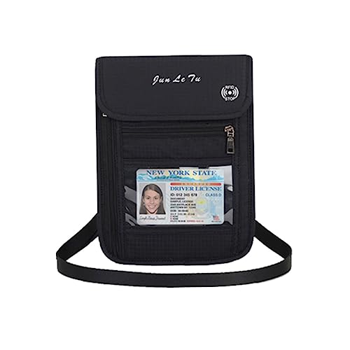 PACKOVE Reise-passhalter Umhängetasche Wasserdichter Pouch Für Herren Und Damen Für Reisen RFID-Schutz Leicht Und Langlebig Schwarz von PACKOVE
