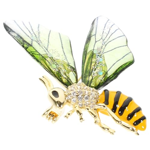 PACKOVE Retro Bienenbrosche Damen Filigraner Gold Ansteckpin mit Transparenten Acrylflügeln Modische Honigbienen brosche für Kleidung Taschen Schals und Geschenke von PACKOVE