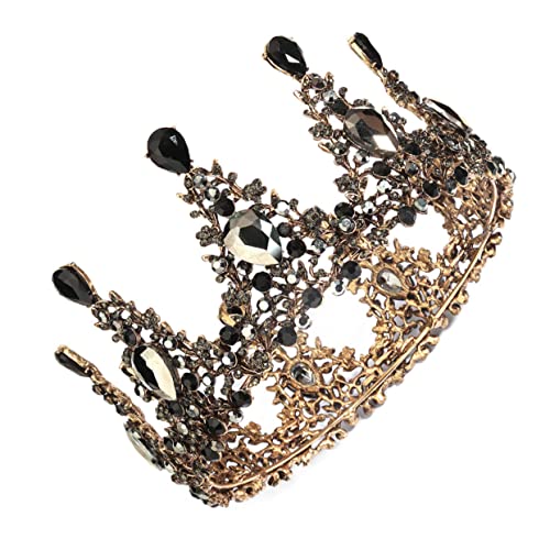 PACKOVE Retro Braut Tiara mit Strasssteinen Leichtes Schwarzes für Damen Vielseitiger Kopfschmuck für Hochzeit Fotoshooting Party und Verlobung Einfach zu Tragen und Langlebig von PACKOVE