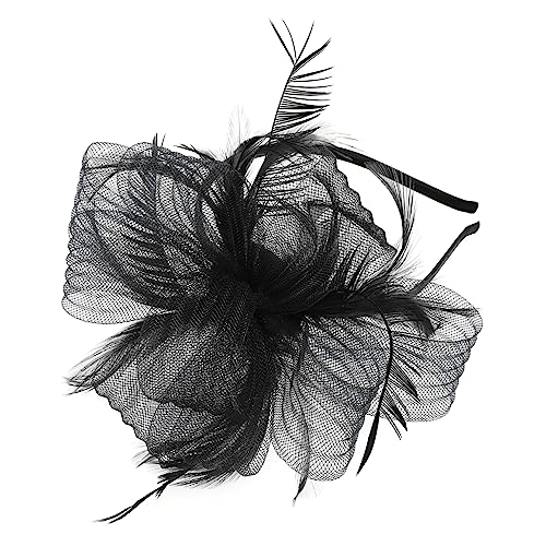 PACKOVE Retro Fascinator Haarband Damen Fascinator Hut mit Netzstoff Handgefertigt für Cocktail Party Hochzeit Festliche Anlässe und Fotografie Accessoire Schwarz von PACKOVE