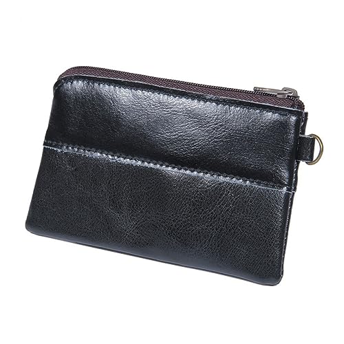 PACKOVE Multifunktions-herrenhandtasche Leder Gürtel Brieftasche Reißverschluss Geldbeutel Zier Schwarz von PACKOVE