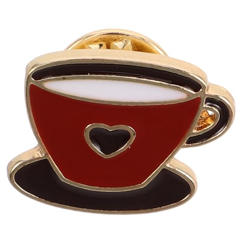 PACKOVE Vintage Kaffee Brosche Metall Anstecknadel Kaffeetasse Abzeichen Für Kaffee-liebhaber Einzigartiges Accessoire Für Damen Und Herren Geschenk Für Kaffeefans von PACKOVE