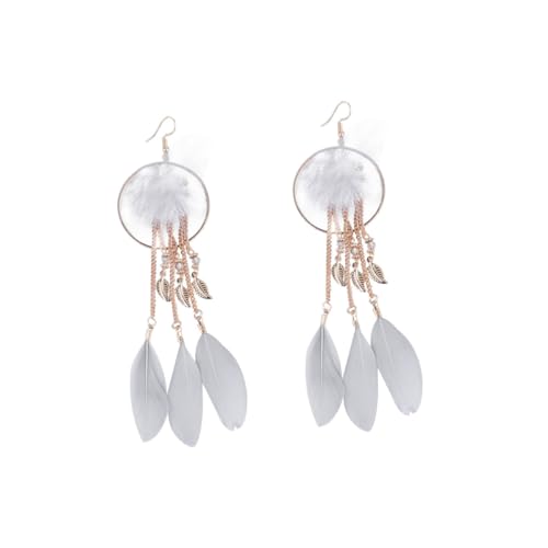 PACKOVE Retro Lange Quasten Ohrringe für Damen Umweltfreundliche Legierung Dekoratives Blattdesign Leichte Bequeme Ohrhänger für Party und Alltag von PACKOVE
