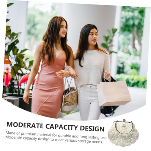 PACKOVE Retro Perlen handtasche Damen Einzelschultertasche Kleine Umhängetasche Elegant für Dating Alltag Robust Stilvoll von PACKOVE