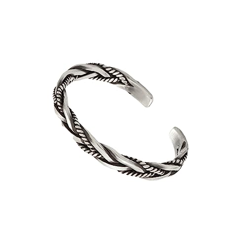 PACKOVE Vintage Silberarmband Für Herren Und Damen Handgefertigtes Öffnungsarmband Aus S925 Sterlingsilber Geflochtenes Armreif Im Thailand Stil Einzigartiges Schmuckgeschenk Für von PACKOVE