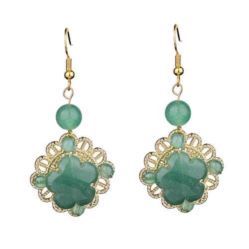 PACKOVE Retro Stil Ohrhänger Dongling Jade Handgefertigte Damenohrringe Modischer Schmuck für Stilbewusste Frauen Einzigartige Retro Ohrdekoration von PACKOVE