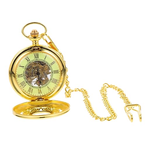 PACKOVE taschenuhr mit Gravur mechanische taschenuhr Steampunk taschenuhr römische ziffern Taschenuhr mit Goldgehäuse römische Zahlen Römische runde Taschenuhr Jahrgang mechanische Uhr Rom von PACKOVE