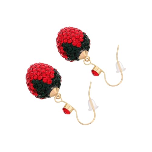 PACKOVE Rhinestone Erdbeer Ohrringe Damen Leicht Statement Ohrhänger Modeschmuck Trendige Accessoires Für Alltag und Fest von PACKOVE