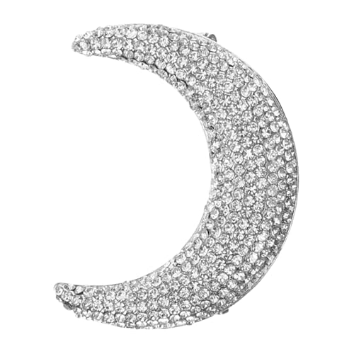 PACKOVE Rhinestone Mond Anstecknadel Damen Brosche Silber mit Vollkristall Mondmotiv für Kleidung Anzug Tasche Schal und Hut Dekoration Modisches Accessoire für Frauen von PACKOVE