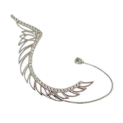 PACKOVE Rhinestone Ohrklemme Damen Ohrschmuck Flügel Design Funkelnde Ohrmanschette Links Modischer Knorpelclip von PACKOVE