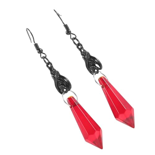 PACKOVE Rote Gothic Ohrringe Damen Halloween Fledermaus Ohrhänger mit Anhänger Leichtes Metall Schmuck für Frauen Stylische Statement Ohrringe Langlebig und Hautfreundlich von PACKOVE
