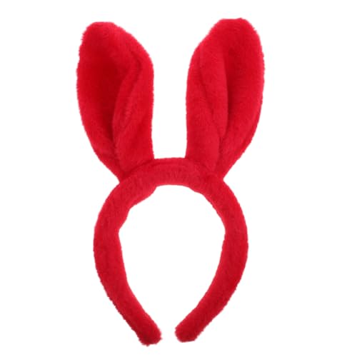 PACKOVE Rotes Bunny Ohren Haarreif Fluffiges Hasenohren Kostüm Haarband für Frauen Mädchen Passend Auffälliges Design für Ostern Karneval Cosplay und Festtage von PACKOVE