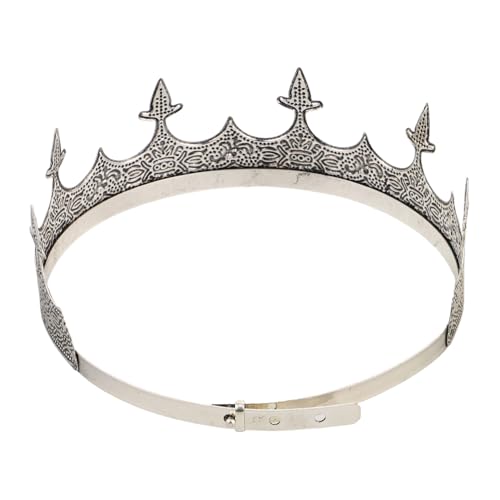 PACKOVE Royal Herren Krone Robustem Metall Vintage König Tiaras für Party Hochzeit Kostüm und Bühnenauftritte Langlebiger Königlicher Kopfschmuck Antik Silberner von PACKOVE