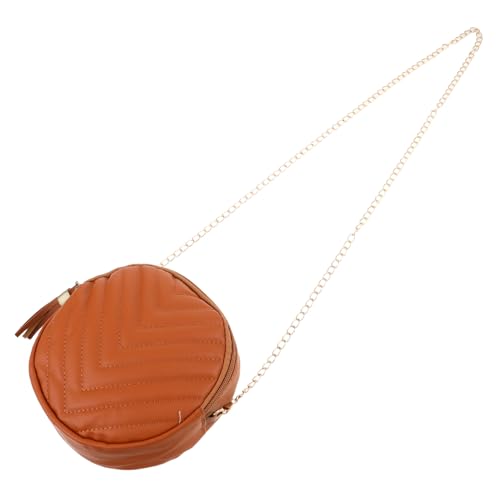 PACKOVE Runde Damen Umhängetasche mit Modischem Fransen-design Kompakte Kleine Schultertasche aus Strapazierfähigem Material Stylische Quastenverzierung für Alltag Reisen und Shopping von PACKOVE