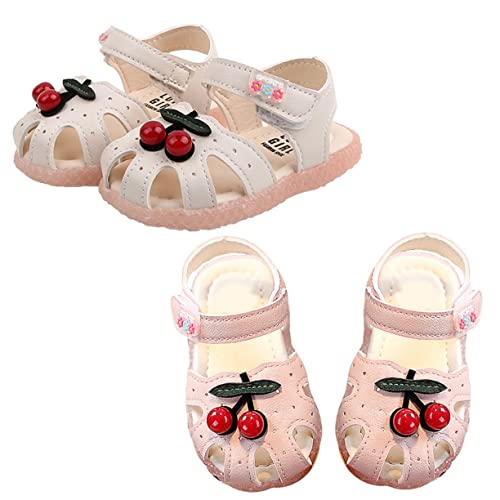 PACKOVE Sandalen Sommer Atmungsaktiv Sohle Cartoon Kirsche Muster Schuhe für Mädchen US Weiche Bodensohle Kinderfußgesundheit von PACKOVE