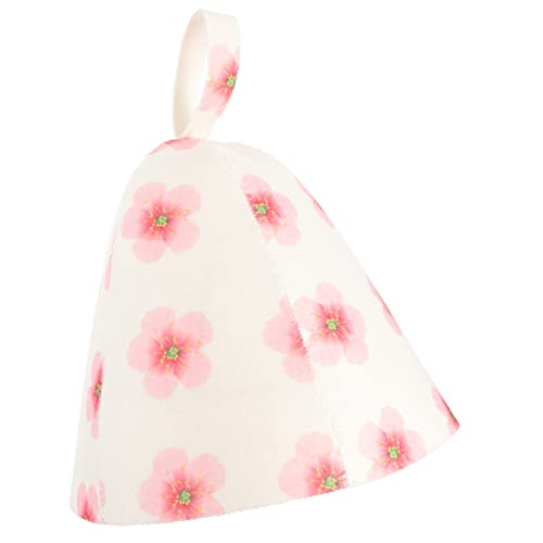 PACKOVE Saunahut aus Dickem Weichem Filz für Damen und Herren Atmungsaktiv Isolierend und Saugfähig Modisches Design mit Blumenmuster Komfortable Kopfbedeckung für Sauna Schwimmen und von PACKOVE