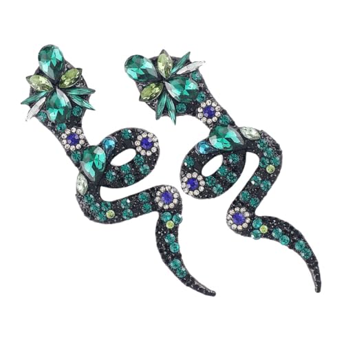 PACKOVE Schlange Ohrstecker mit Bunten Strasssteinen Allergiefreies Legierungsmaterial Langlebig und Boutique Ohrringe für Teenager Mädchen und Frauen Vielseitig Kombinierbar für Festtage von PACKOVE