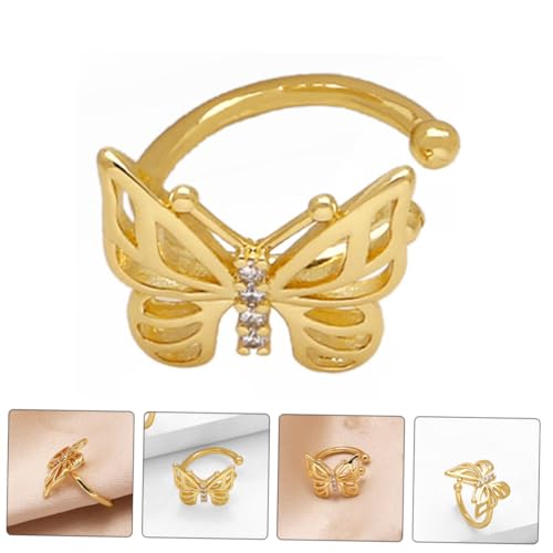 PACKOVE Schmetterling Ohrclips Ohrringe Damen Leicht und Hautfreundlich Vintage Ohrmanschette Ohrloch Komfortabel für Alltag und Eleganter Ohrschmuck für Frauen von PACKOVE