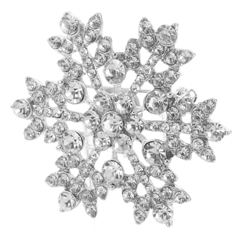 PACKOVE Schneeflocken Brosche für Frauen Kristallbesetzte Anstecknadel Elegantes Schmuckstück für Partys und Besondere Anlässe Hochwertige mit Strasssteinen für Abendkleider und Festliche von PACKOVE