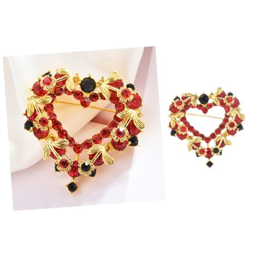 PACKOVE Schöne Brosche mit Liebesherz design Dekorative Strass broschennadel für Kleidung Taschen Schals Schützt vor Verrutschen Damen modeaccessoire von PACKOVE