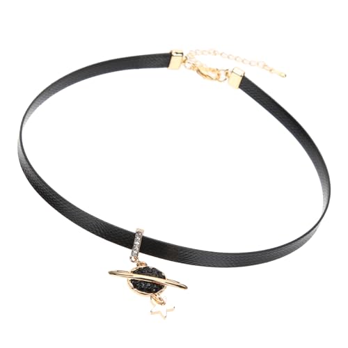 PACKOVE Schwarze Damen Halskette mit Anhänger Clavicle Chain Eleganter Halsschmuck für Frauen und Mädchen Kreatives zu Geburtstag und Festen von PACKOVE