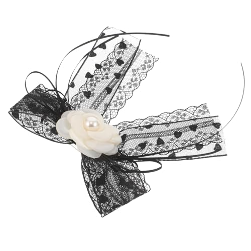 PACKOVE Schwarze Spitzen-Brosche mit Vorgebundenem Schleifchen Vintage-inspiriert Leichter Anstecker für Damen Passend zu Kleidern Pullovern und Lolita-Outfits Geschenkverpackung Inklusive von PACKOVE