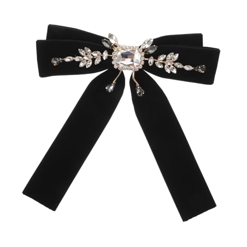 PACKOVE Schwarze Vintage Strass Schleifenbrosche Britischer Retro-lapel Pin für Damen Funkelndes Schmuckaccessoire für Mäntel Schals Hochzeiten und Festliche Anlässe von PACKOVE