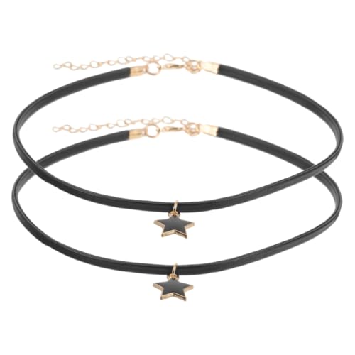 PACKOVE Verstellbarer Japanischen und Koreanischen Harajuku Punk Stil mit Stern Design für Damen und Herren Schwarz 2 Stück von PACKOVE