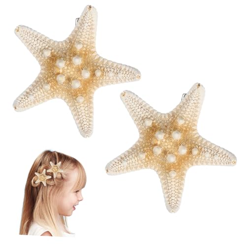 PACKOVE Seestern-Haarspange Meerjungfrau-Haarspange Muschel-Haarspangen Strand-Haarspange Seestern-Haarnadel Stern-Haar-Accessoires Für Frauen Und Mädchen von PACKOVE