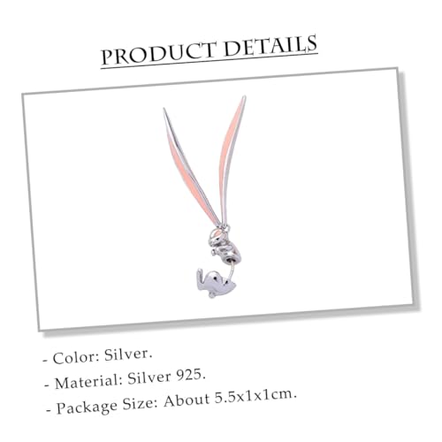 PACKOVE Silber Ohrstecker Mädchen Herz Ohrringe Hängend Niedliches Kaninchen Emaille Schmuck Geschenk Damen Alltag Party von PACKOVE