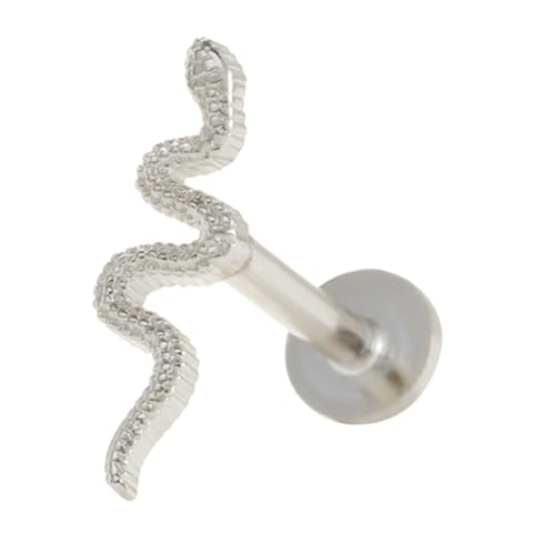 PACKOVE Silber Schlange Ohrstecker Piercing Kleine Ohrstecker Studs Leicht und Elegant Damen Schmuck für Knorpel Tragus Ohrpiercing von PACKOVE