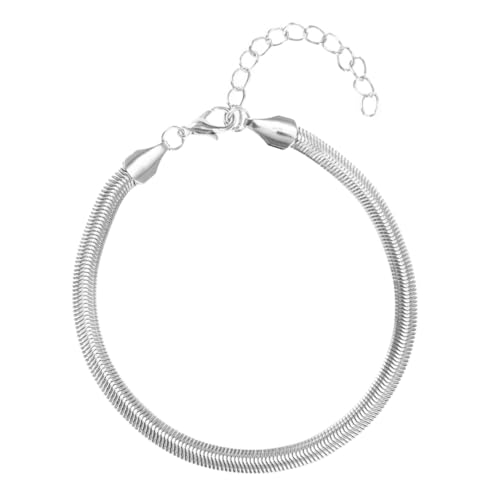 PACKOVE Silbernes Damen Fußkettchen Feine Fischschuppen kette Leichtes Knöchelschmuck Elegant Für Strandurlaub Und Alltag von PACKOVE