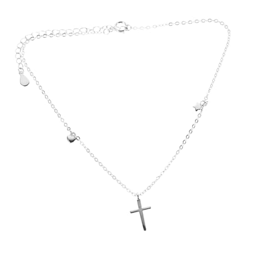 PACKOVE Silbernes Kreuz Fußkettchen Funkelnde Fußkette Für Damen Für Strandurlaub Und Den Alltag – Verstellbares Zierliches Fußkettchen Mit Kreuzanhänger von PACKOVE