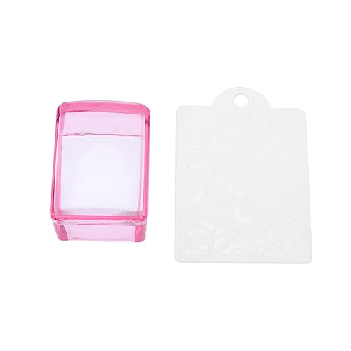PACKOVE Silikon Stempel Set Transparenter Maniküre Stempel und Schaber Diy Nagelkunst Werkzeug für Präzise und Designs für Zuhause und Nagelsalons Rot von PACKOVE