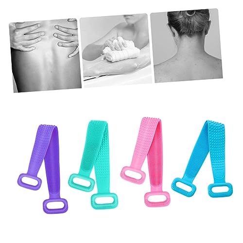 PACKOVE Silikon-badetuch Als Duschtuch Und Peeling-gurt Bade Und Massagebürste Für Badezimmer Mit Langem Riemen Und Zwei Handgriffen Für Einfache Reinigung von PACKOVE