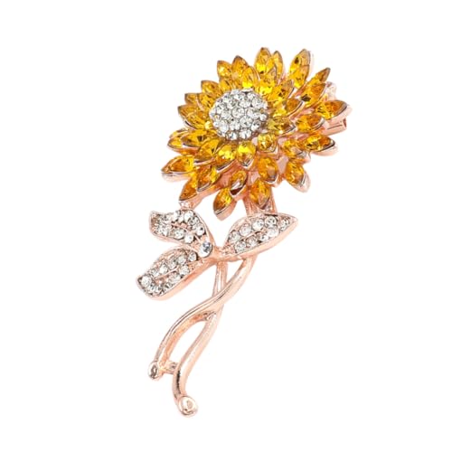 PACKOVE Sonnenblumen Brosche für Damen Brosche Legierung mit Funkelnden Strasssteinen für Hochzeiten Partys und Formelle Anlässe Modisches Accessoire für Kleidung und Hüte von PACKOVE