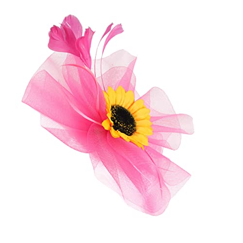 PACKOVE Sonnenblumen Fascinator Für Damen Verstellbares Haarband Mit Netz Und Federn Für Hochzeiten Tea Parties Und Partys Eleganter Haarschmuck Leuchtendem von PACKOVE