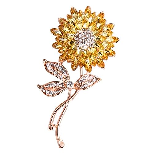 PACKOVE Sonnenblumenbrosche Legierung Anstecknadel für Kleidung Taschen Schals Hüte Langlebig Sicher für Partys Besondere Anlässe von PACKOVE