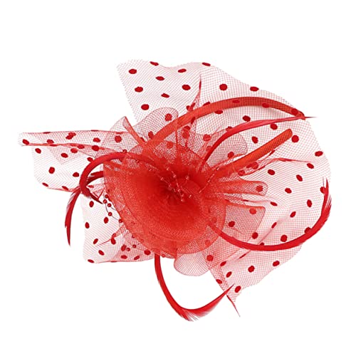 PACKOVE Spitzenblumenhut Haarschmuck Hochzeitshüte Faszinator- Stirnband. - Kopfschmuck Haarfascinator. Hut- Stirnband Fascinator-hut Damen Gittergewebe Gatsby Die Blumen von PACKOVE