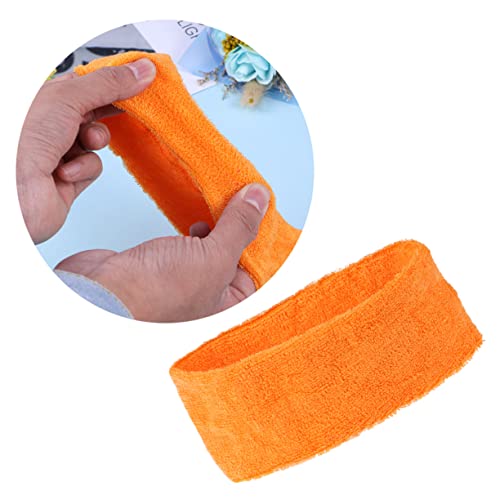PACKOVE Sport Stirnbänder Aus Mikrofaser Baumwolle Atmungsaktiv Flexibel Für Yoga Fitness Laufen Und Spa Make-up Wickeltuch Handtuch Stirnband Verstellbar Wiederverwendbar Waschbar Orange von PACKOVE