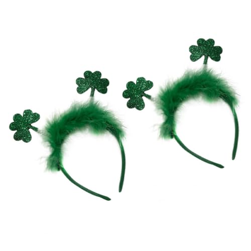 PACKOVE St. Patricks Day Kopfschmuck 2 Stück Pailletten-Kleeblatt-Stirnband Haarreifen Glitzerndes Haar-Accessoire Für Cosplay-Kostüme Grüne Irische Festival-Party-Dekoration von PACKOVE